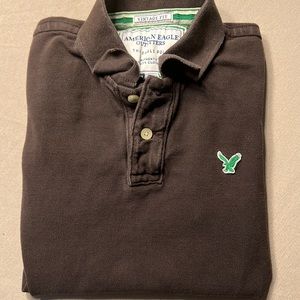 American Eagle Brown Polo Shirt - short sleeve size Small.
